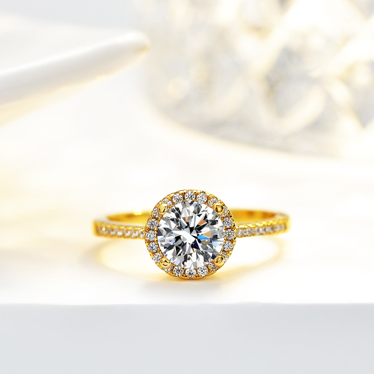 S925 Silver Ring with 1 Carat Moissanite Gemstone