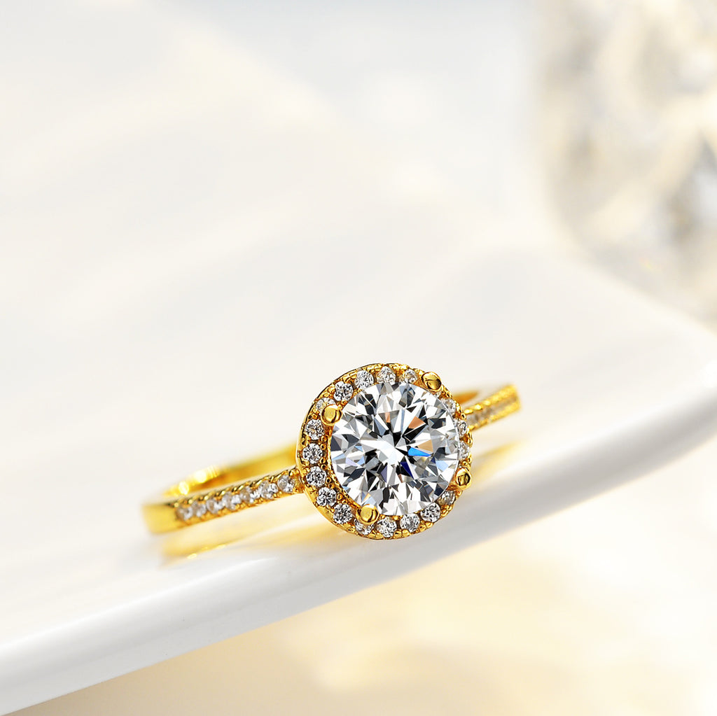 S925 Silver Ring with 1 Carat Moissanite Gemstone