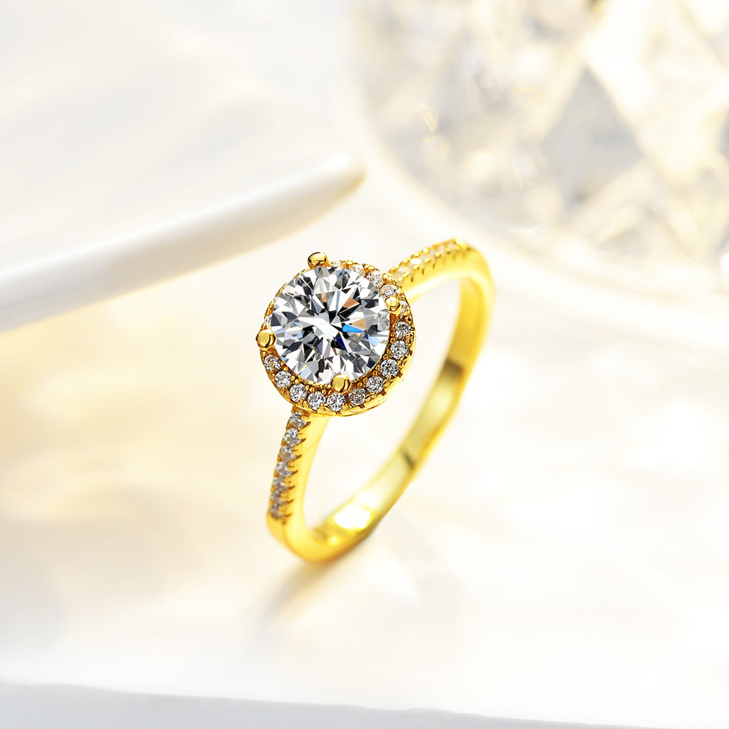 S925 Silver Ring with 1 Carat Moissanite Gemstone
