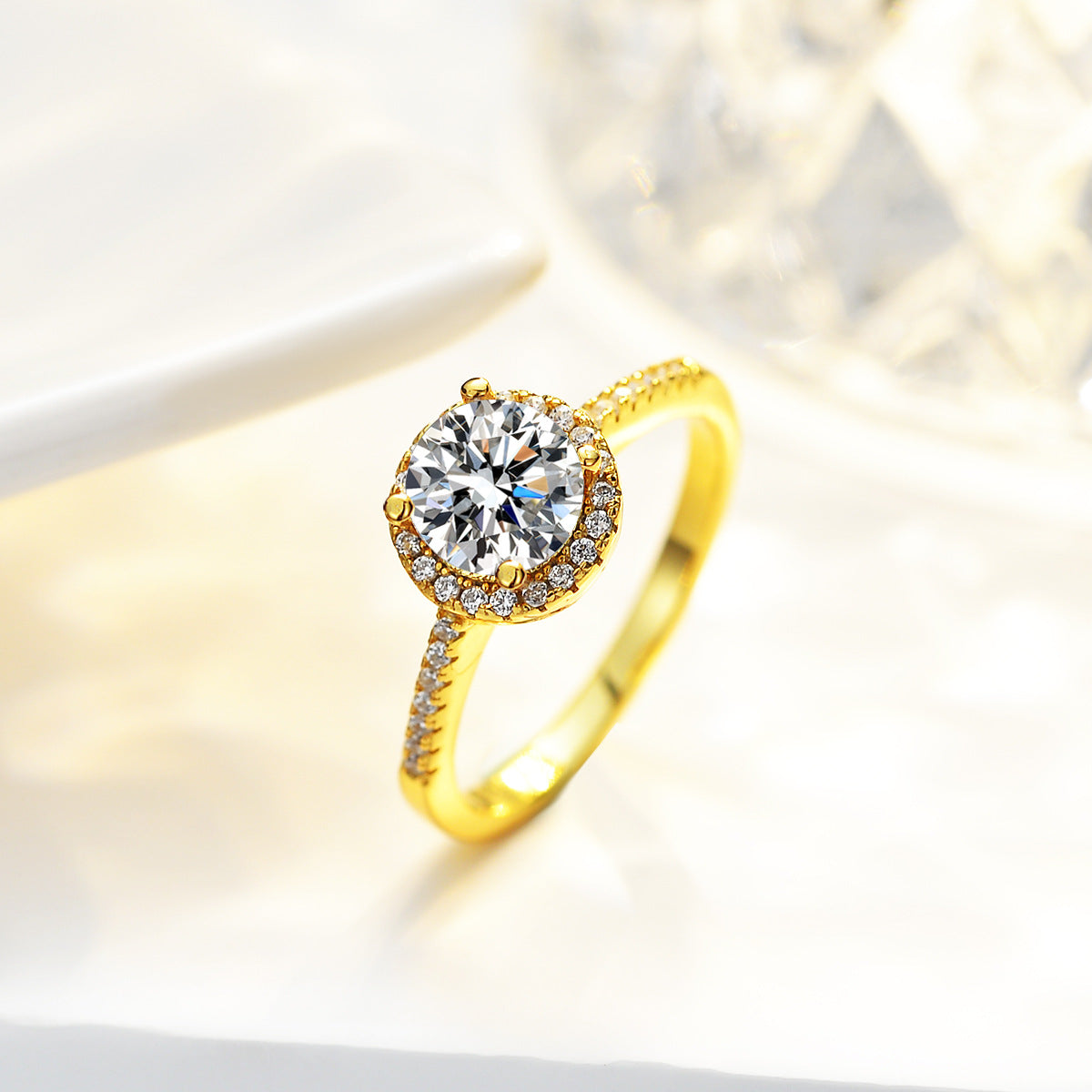 S925 Silver Ring with 1 Carat Moissanite Gemstone
