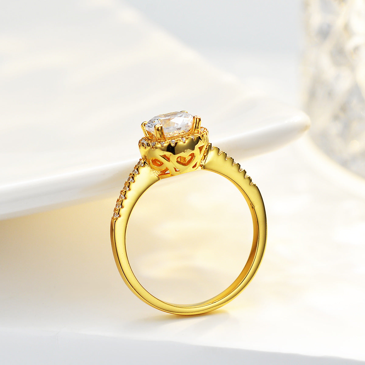 S925 Silver Ring with 1 Carat Moissanite Gemstone
