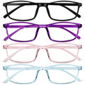 URAQT 4Pcs Blue Light Glasses for Women Men Blue Light Blocking Glasses Lightweight Computer Glasses Anti Eyestrain & UV Glare Gaming Vintage Fake Eyeglasses Readers Clear Lens Reading Glasses