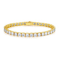 FANCIME Moissanite Tennis Bracelet 18 CT Lab Created Diamond Bracelets 18K Gold Plated 925 Sterling Silver Tennis Bracelet 5mm D Color VVS1 Round Cut Moissanite Bracelet for Women 7.5"
