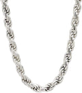 Savlano 925 Sterling Silver 6mm Solid Italian Rope Diamond Cut Twist Link Chain Necklace With a Gift Box For Men & Women - Made in Italy (30 6mm)